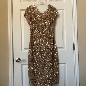 Adrianna Papell Gold, sequined, gold, gown